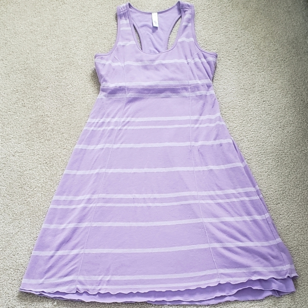 Sleeveless Lavender Striped Dress